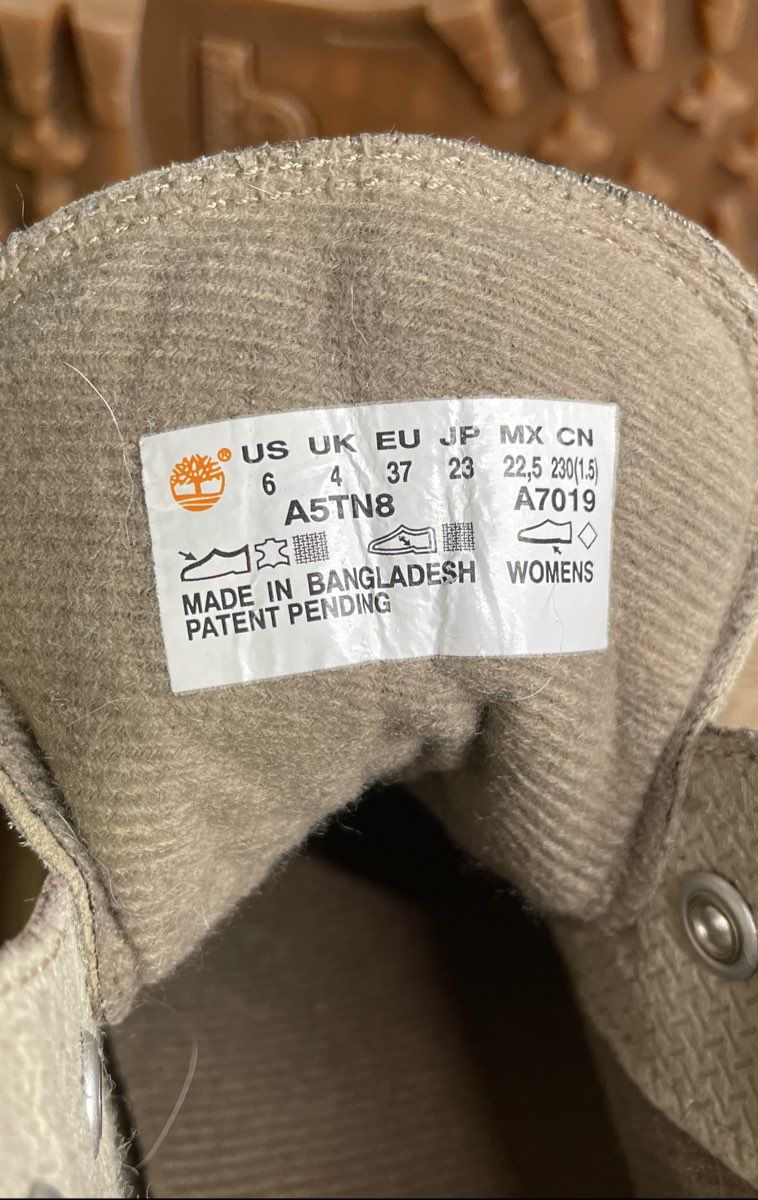 Timberland Ellendale Taupe Leather Mid Hiker Boots Women's Size 6