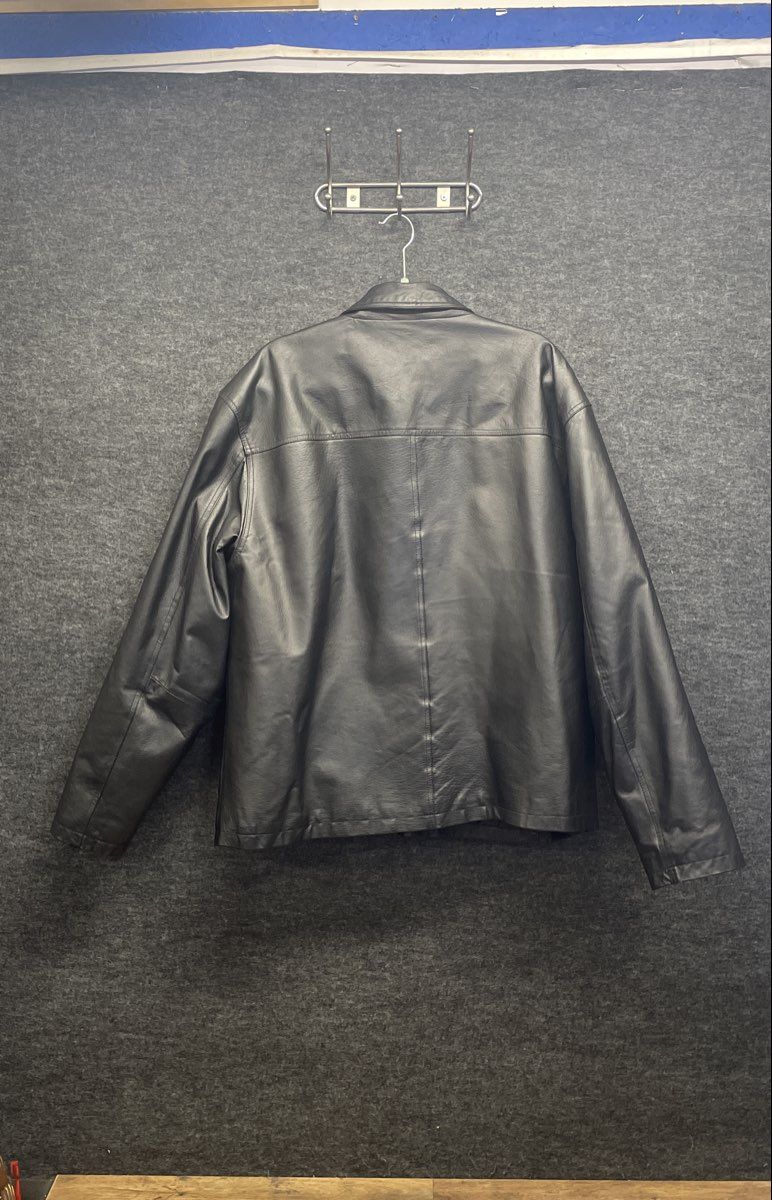 Vintage Leather Men's Black Harrington Jacket Quilted Lining Sz 2XL
