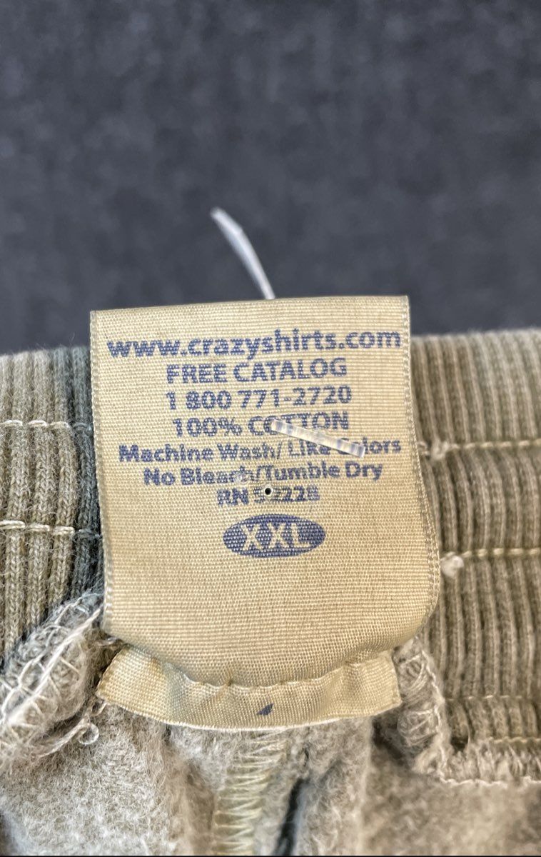 Crazy Shirts Men's Camo-Dyed Cotton Sweatpants Green Made in USA NWT Sz XXL