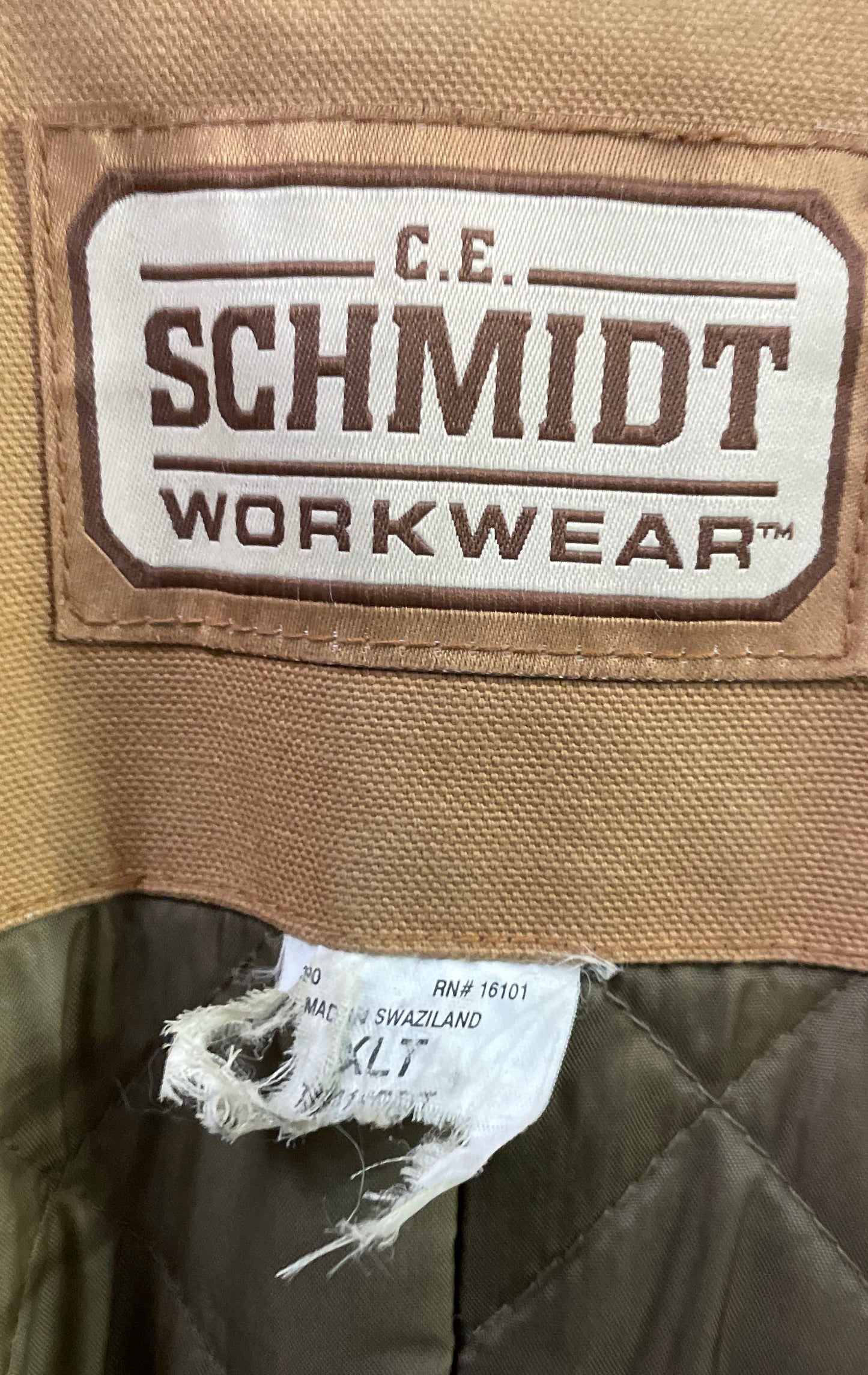 C.E. Schmidt Men's Tan Insulated Quilted Duck Canvas Bib Coveralls Sz XLT
