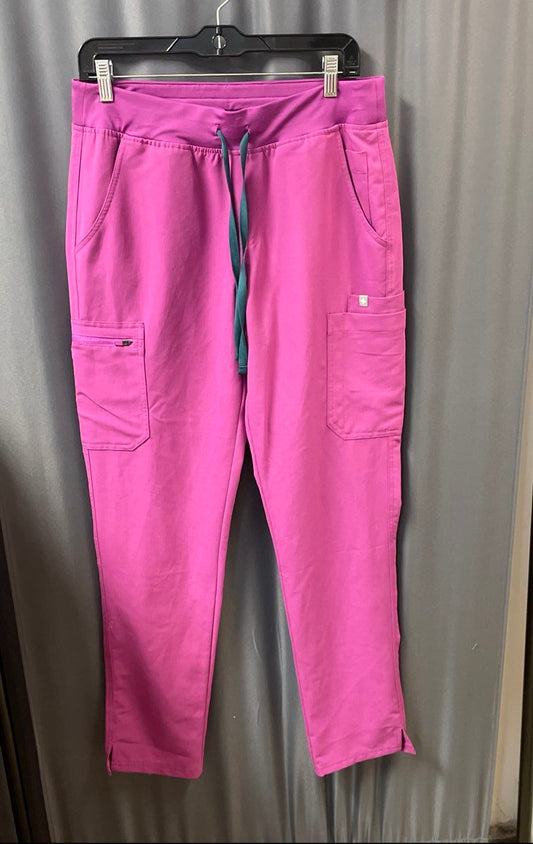 Figs Women's Scrub Pants Fuchsia Kade Cargo Technical Collection Sz MT