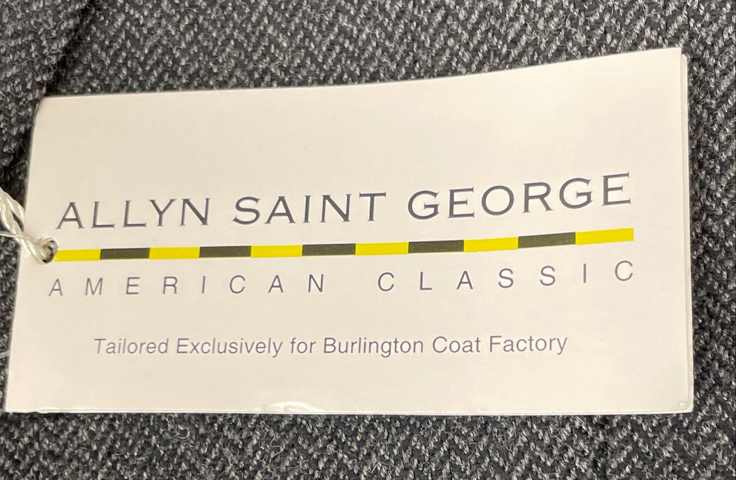 Allyn Saint George Men's Saint Gray Herringbone 100% Lambswool Blazer 42R NWT