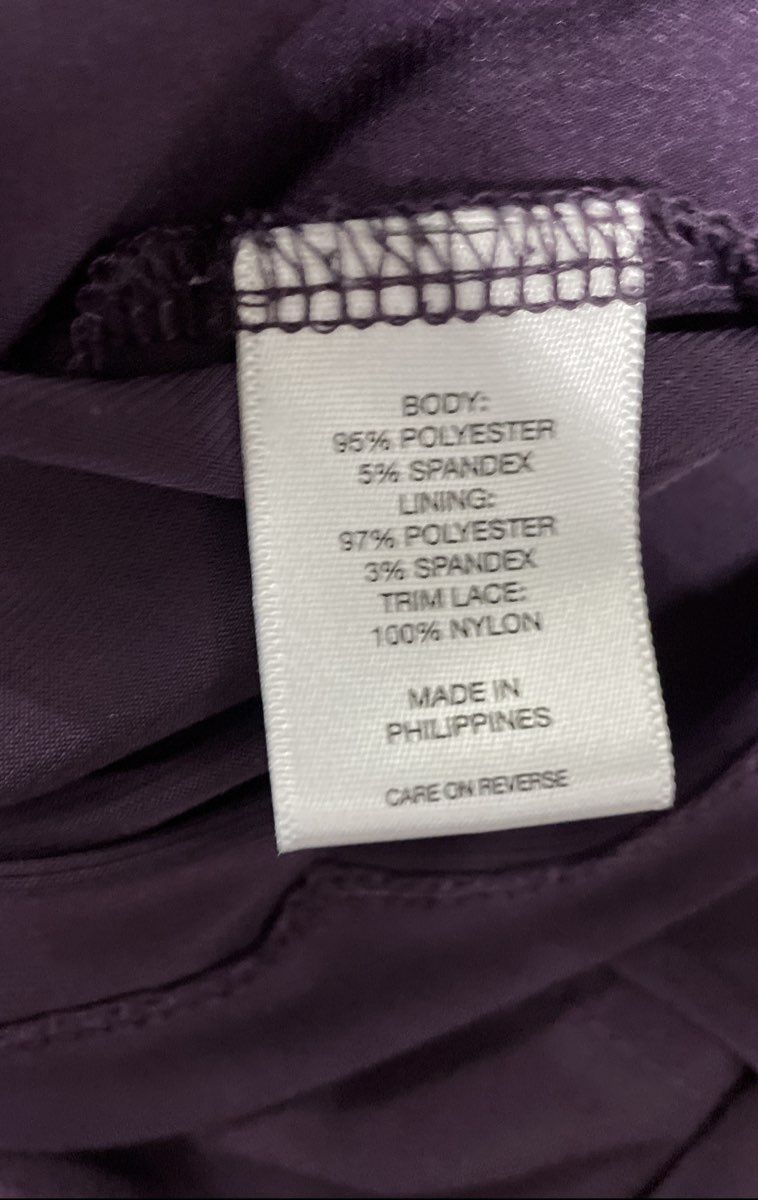 New York & Company Women's Purple Lace Overlay Sleeveless Cowl Neck Top Sz S