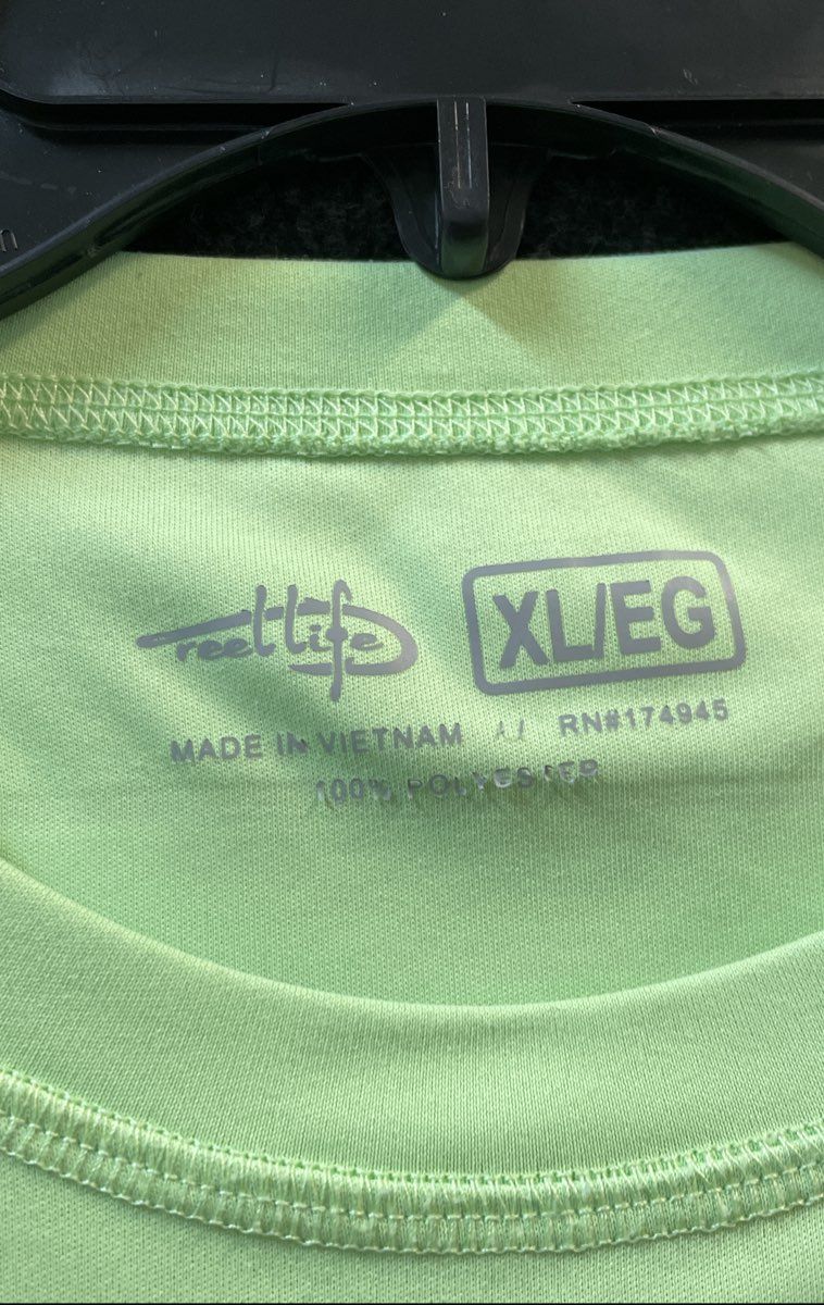 Reel Life Men's Green Long Sleeve Wave Graphic Performance Sun Shirt Sz XL