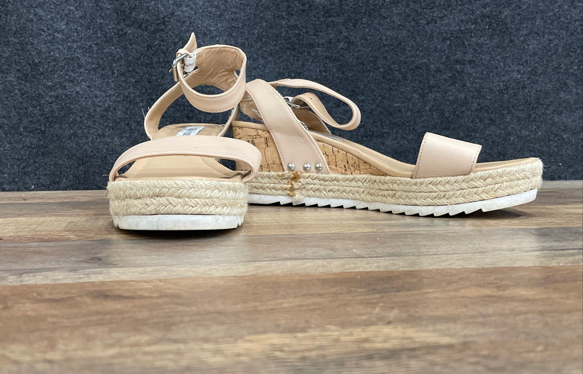 Steve Madden Tan Platform Espadrille Wedge Sandals Women's Size 8