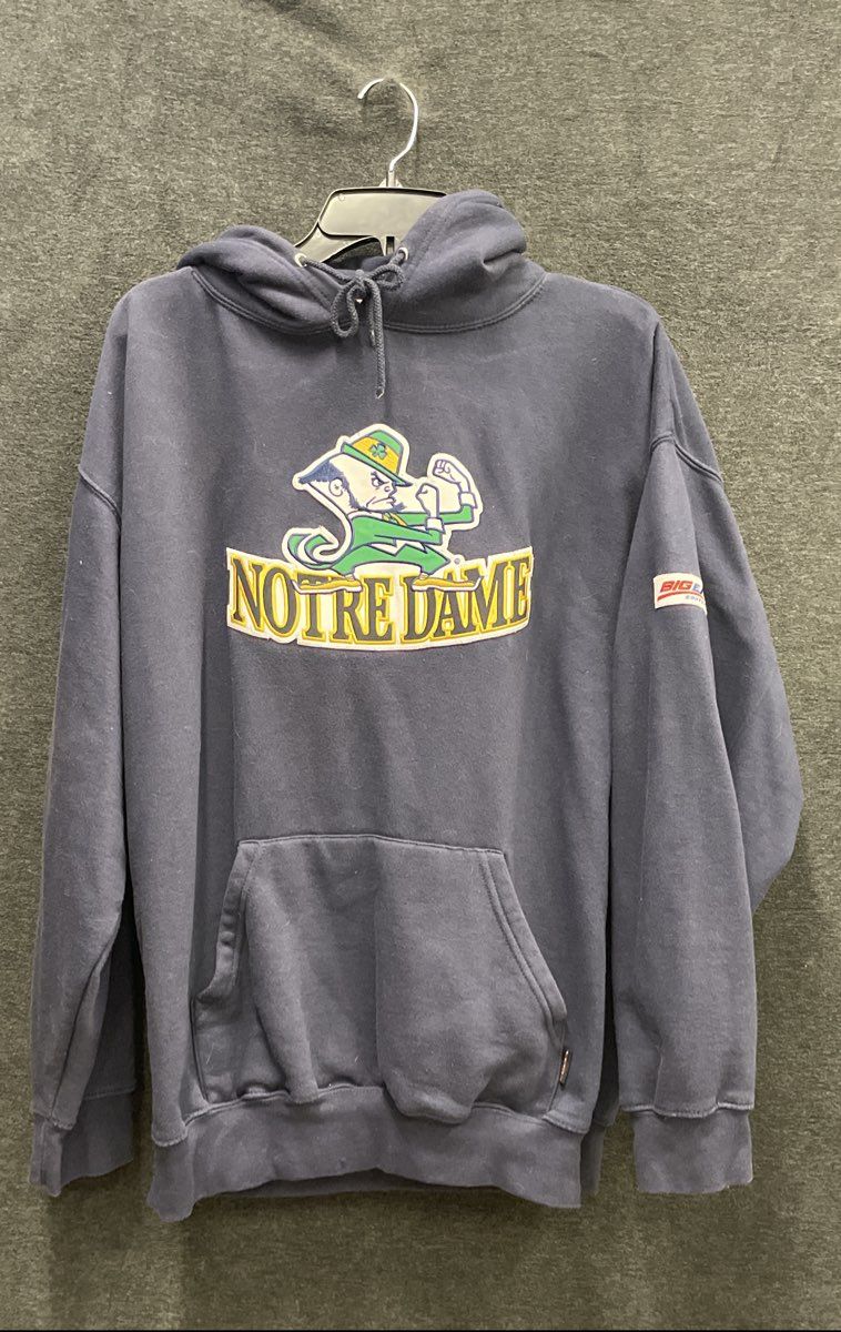 Park 7 Men's Notre Dame Fighting Irish Hoodie Navy Big East Vintage Y2K Sz XL