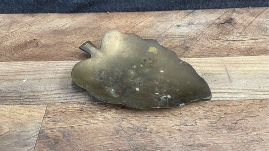 Vintage Style Brass Leaf Shaped Trinket Dish