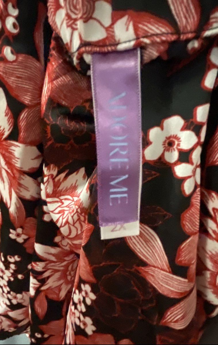 Adore Me Women's Pajama Set Red Floral Satin Lace Trim Camisole Shorts Sz 2X