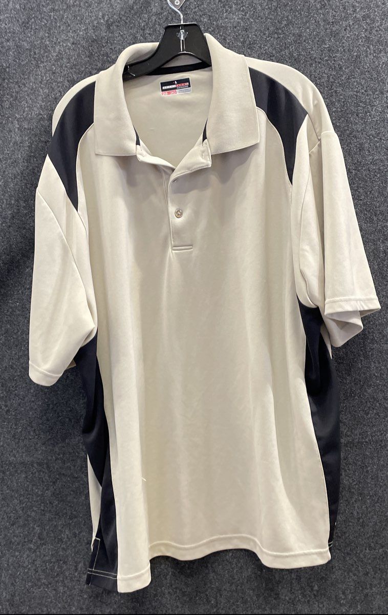 Grand Slam Men's Beige Black Performance Golf Polo Shirt Size 3XB