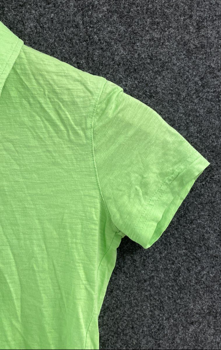 Lilly Pulitzer Women's Lime Green Waverly Ruffle Pima Cotton Polo Shirt Sz XS