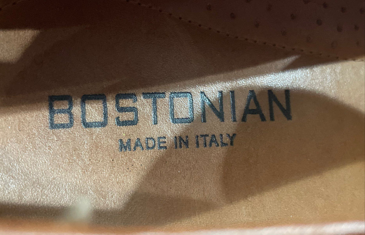 Bostonian Brown Woven Leather Tassel Kiltie Loafers Made in Italy Size 8.5