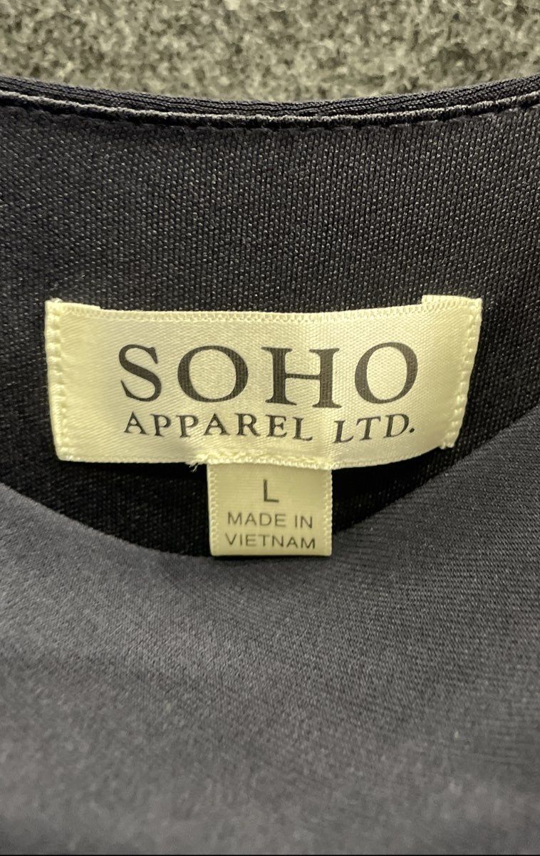 Soho Apparel Women's Navy Blue White Striped Wide Leg Cowl Neck Jumpsuit Sz L