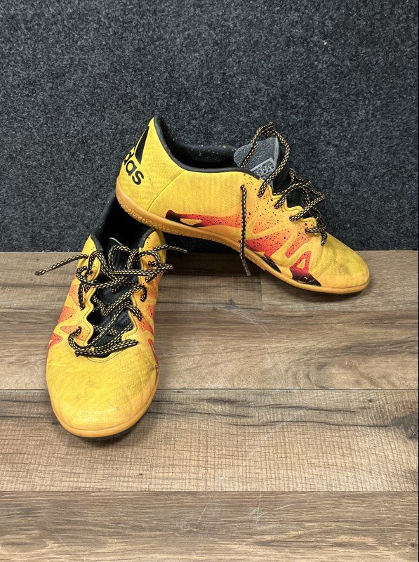 Adidas X 15.3 IN Solar Gold Black Core Red Indoor Soccer Shoes Size 7.5