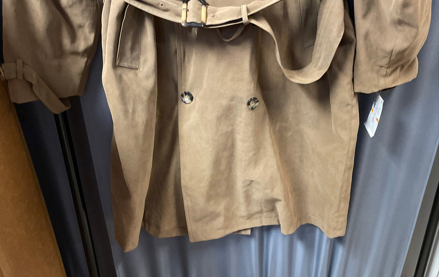 London Fog Men's Durham Trench Coat British Khaki Zip Out Lining Sz 44R NWT