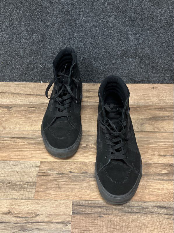 Vans Sk8-Hi Triple Black Suede Canvas High Top Sneakers Men's Size 10