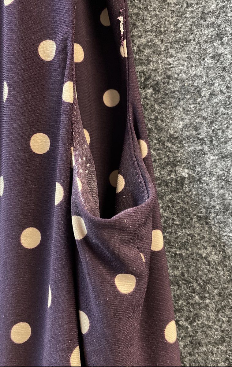 Lauren Ralph Lauren Women's Purple Polka Dot Surplice Fit Flare Dress Sz L/XL