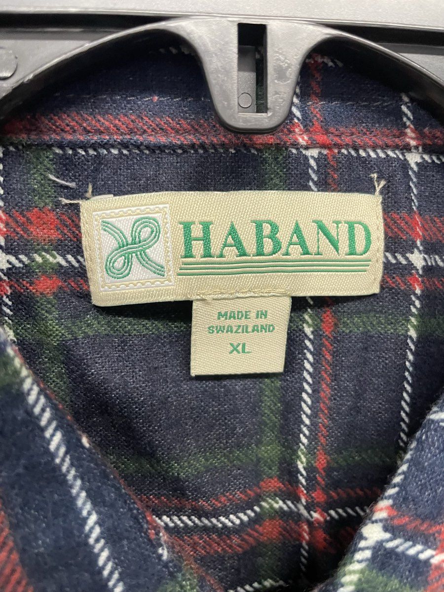 Vintage 90s Haband Plaid Flannel Button Up Shirt Two Pocket Sz XL