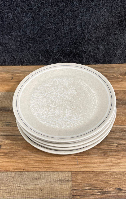 Lenox Silhouette Temperware Salad Plate Set 5 Piece Stoneware Vintage 8"