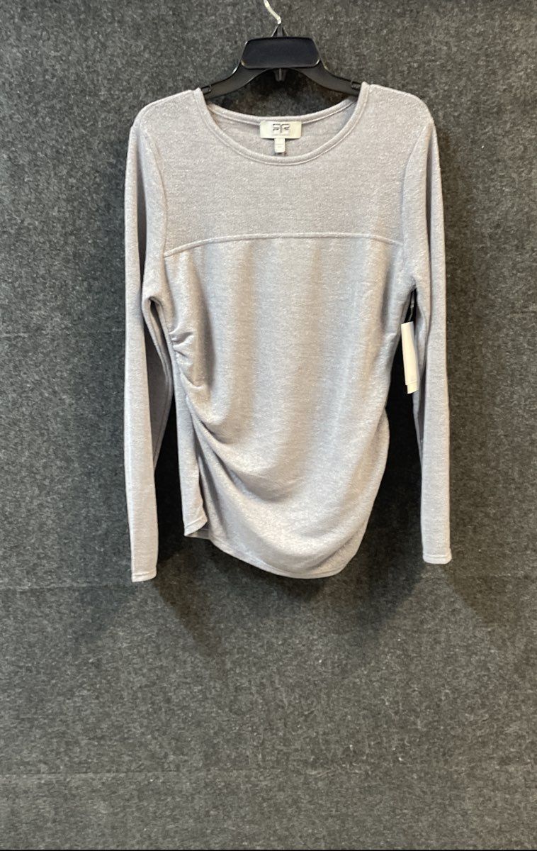 Robert Rodriguez Women's Silver Metallic Ruched Side Long Sleeve Dress Sz L NWT