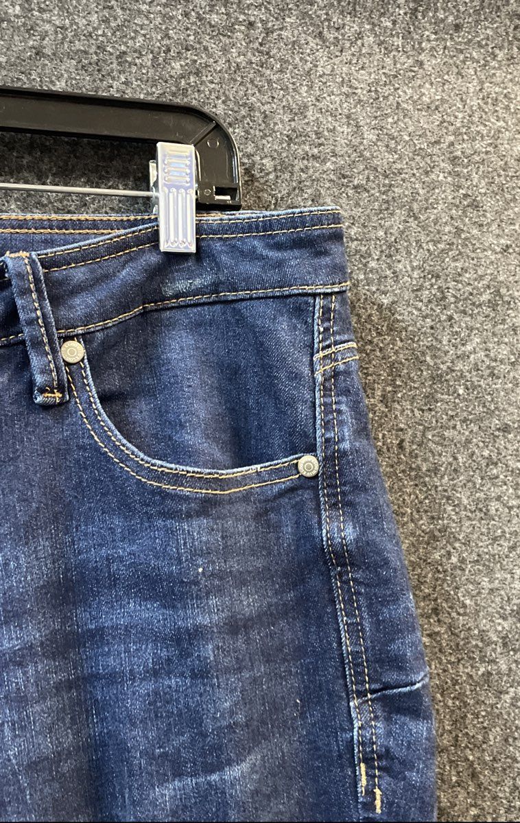 Eloquii Women's Blue Distressed Viola Fit Tapered Skinny Denim Jeans Sz 16V