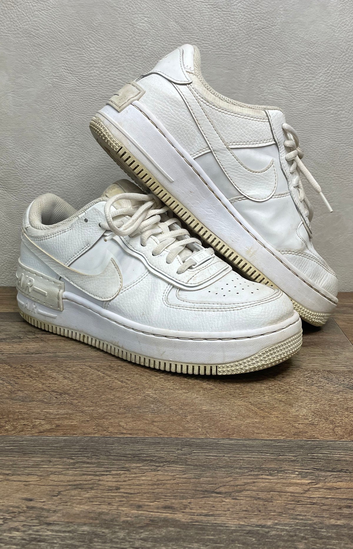 Nike Air Force 1 Shadow Triple White Women's Sneakers Size 8.5