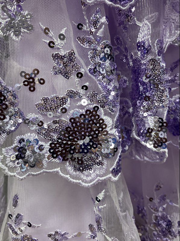 Stacees Women's Lilac Sequined Floral Lace Tiered Corset Back Mini Dress NWT 0