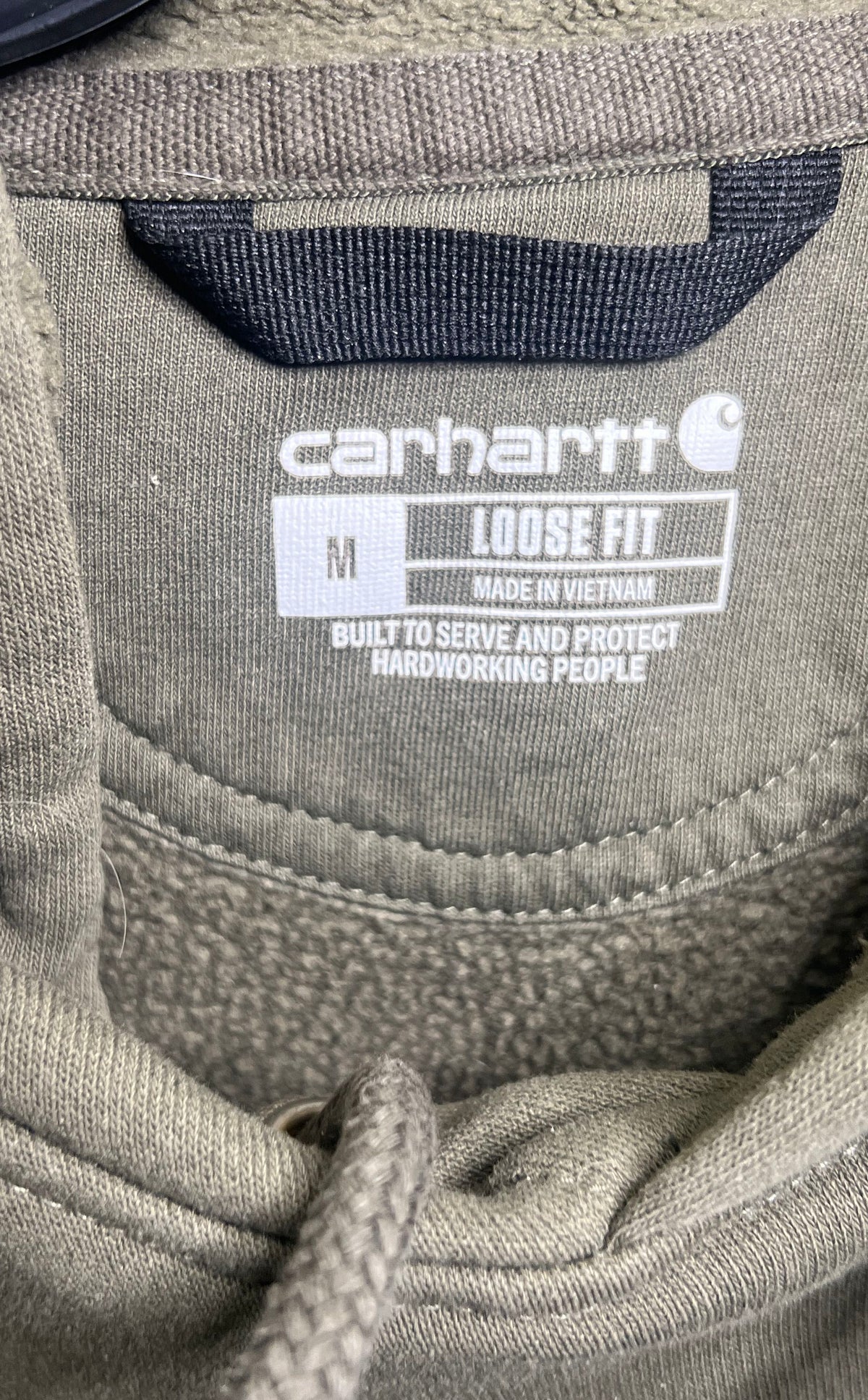 Carhartt Men's Loose Fit Pullover Hoodie Olive Green Workwear Sz M