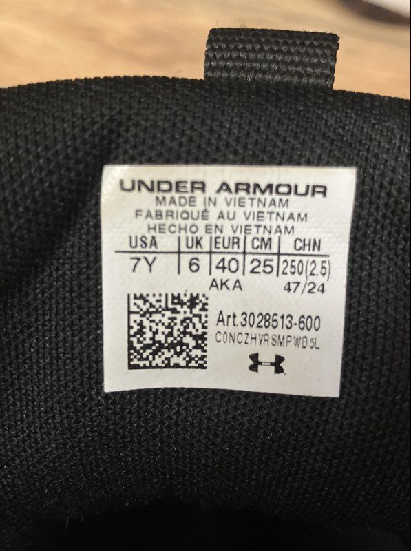 Under Armour Lockdown 7 Red Black White Boys Basketball Shoes Size 7Y