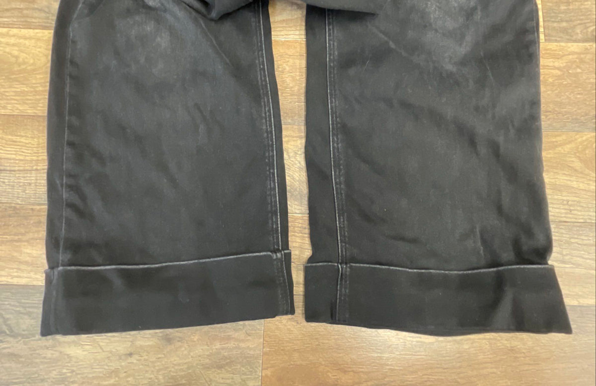 Vervet Los Angeles Women's Washed Black High Rise Wide Leg Utility Jeans Sz 26