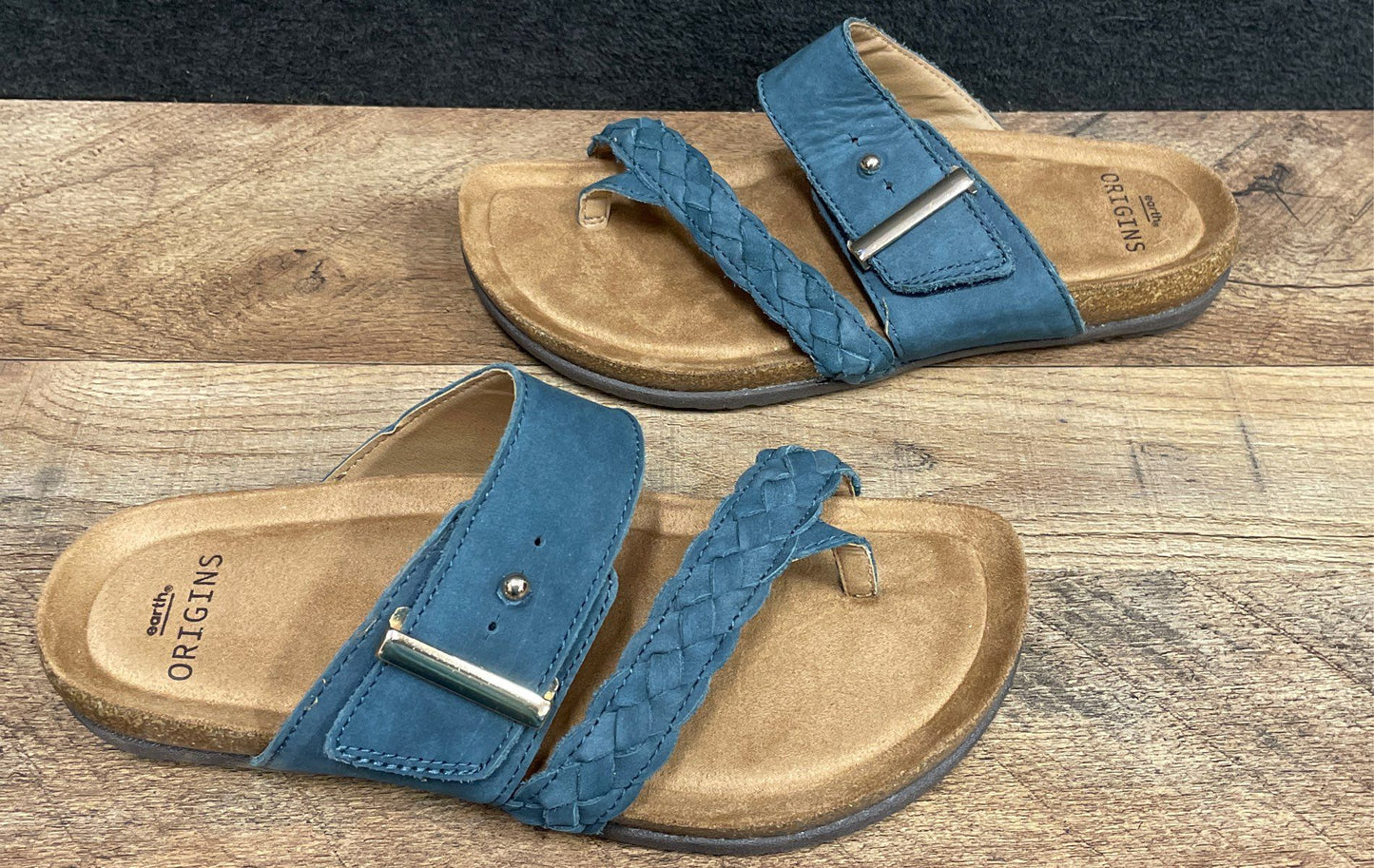 Earth Origins Etbelita-QV Blue Thong Slide Sandals Women's Size 7