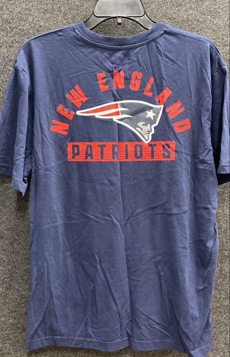 New England Patriots NFL Football Graphic T-Shirt Navy Blue CSA Sz L