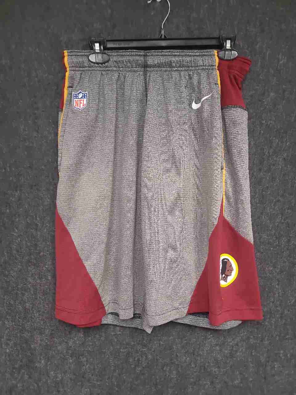 Nike Men's NFL Washington Redskins Dri-FIT Training Shorts Gray Burgundy Gold