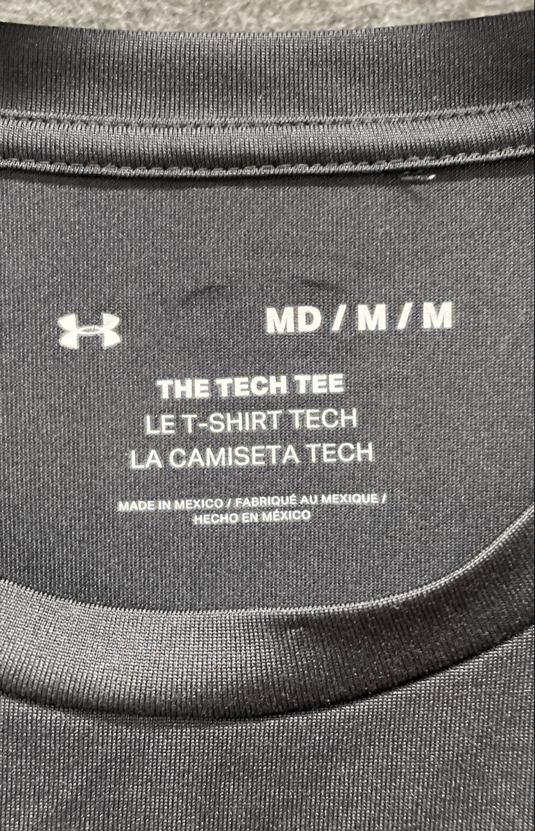 Under Armour Men's Tech Tee T-Shirt Black Short Sleeve Raglan Activewear Sz M