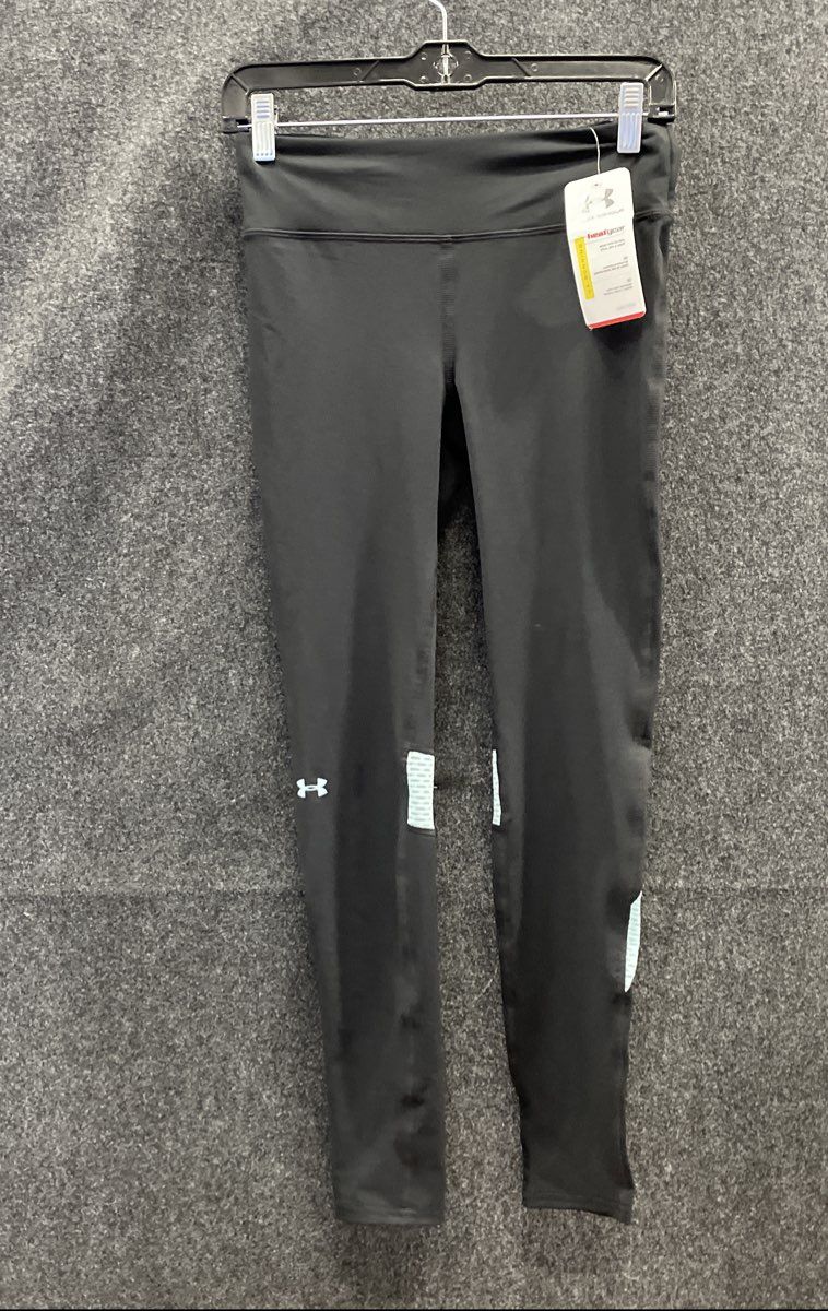 Under Armour Women's HeatGear Compression Leggings Black Mint Mesh Sz S NWT