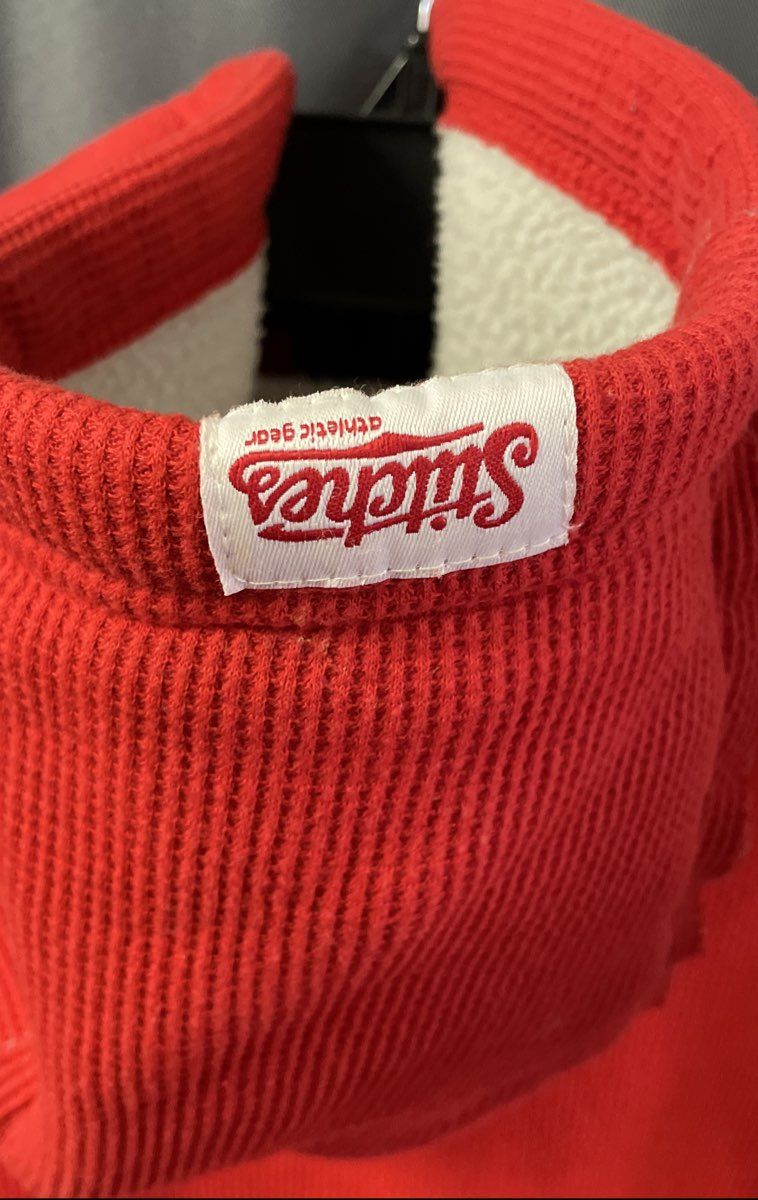 Stitches Men's Philadelphia Phillies Red Waffle Knit Thermal Full Zip Hoodie XL