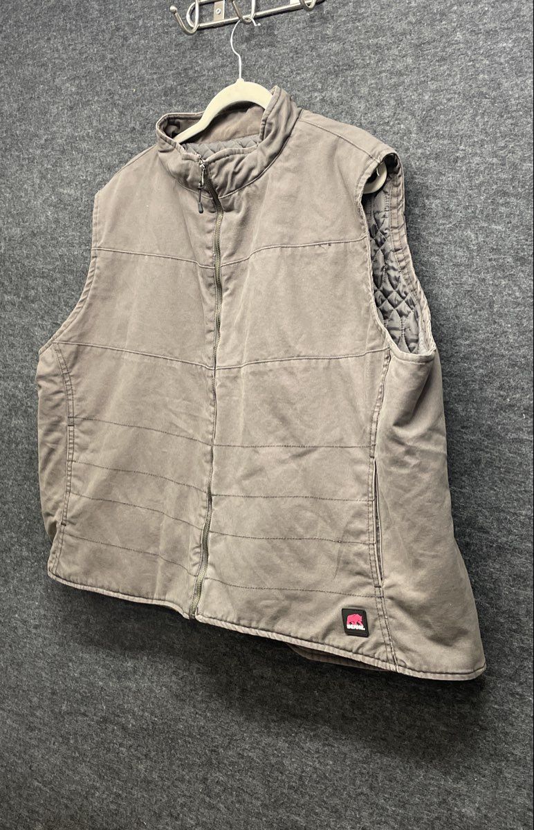 Berne Women's Brown Quilted Lined Canvas Workwear Full Zip Vest Sz 4XL