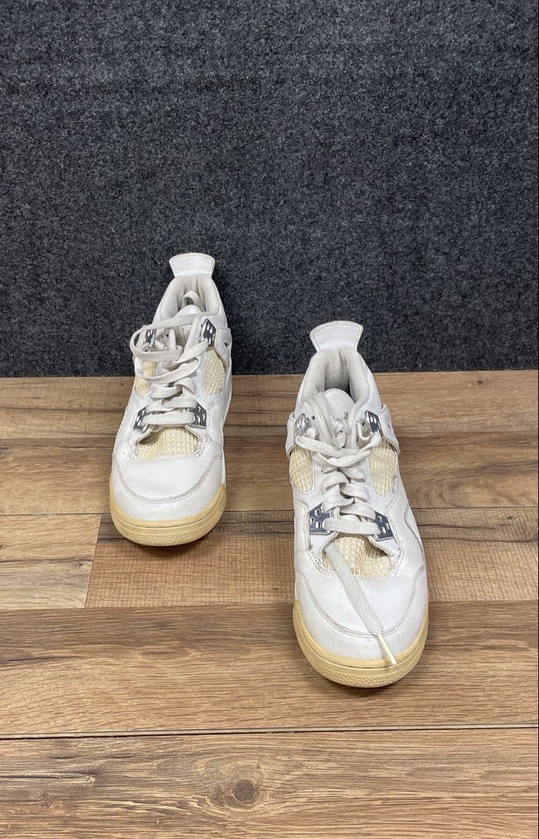 Nike Air Jordan 4 Retro Pure Money Y2K White Silver Youth Size 5.5Y