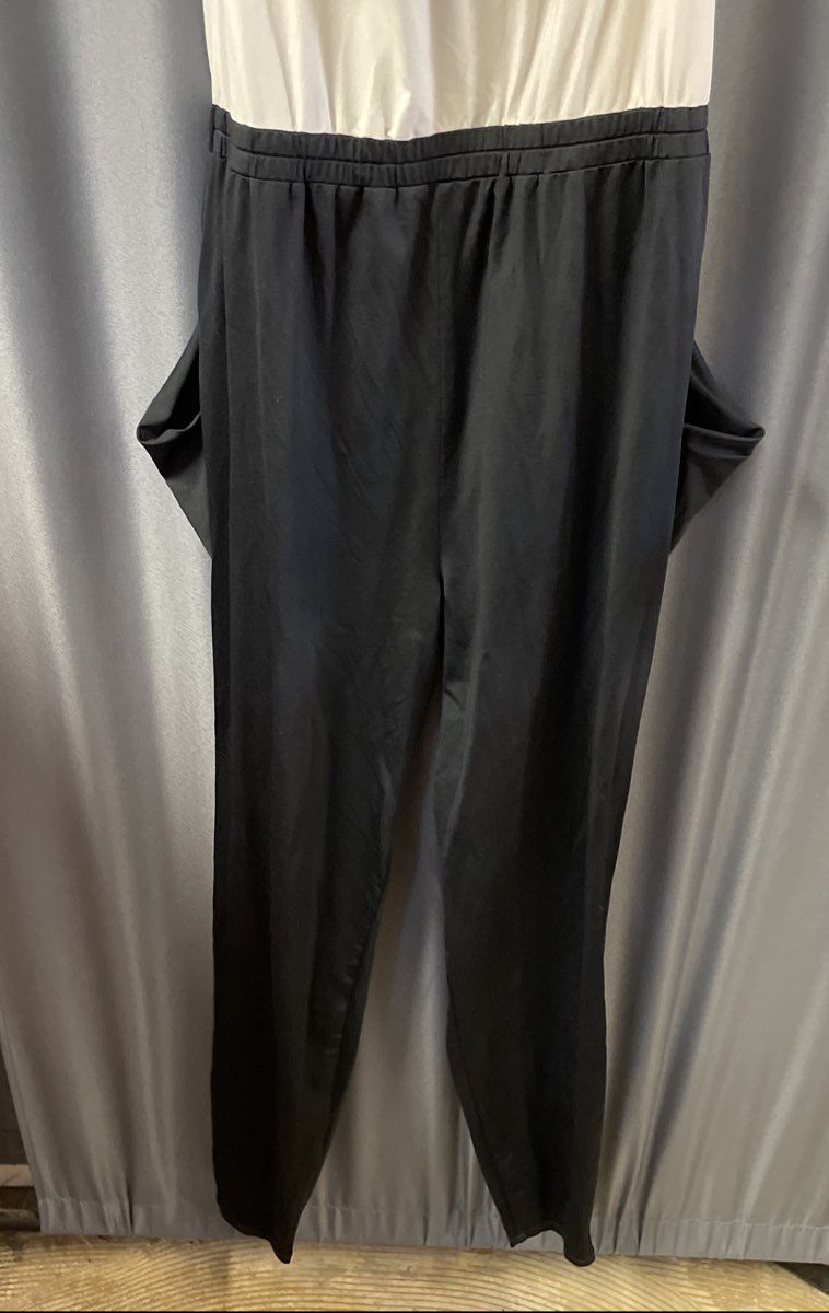 Armani Exchange Women's White Black Colorblock Strapless Tube Top Jumpsuit Sz XS