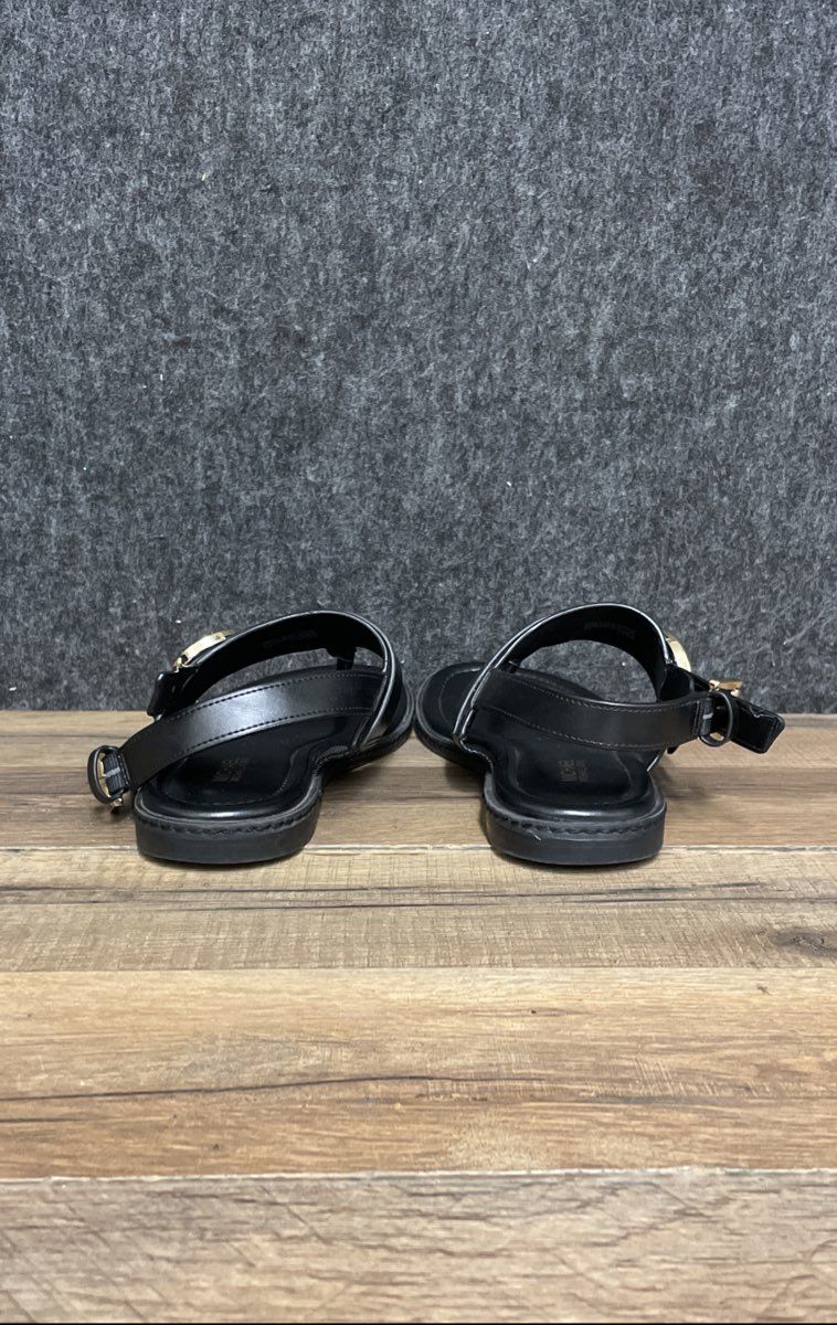 Michael Kors Women's Black Leather Logo Thong Slingback Sandals Size 5 M