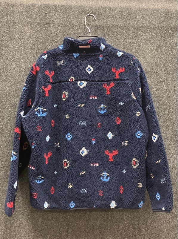 Vineyard Vines Men's Navy Nautical Icons SuperShep Fleece 1/4 Zip Pullover XL