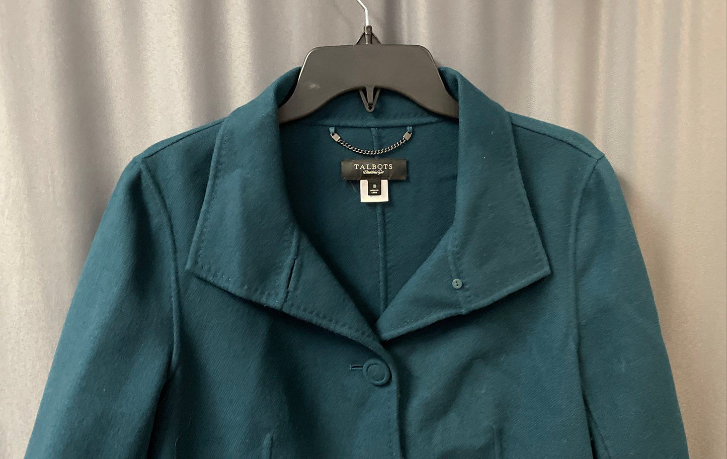 Talbots Women's Jade 100% Wool Short Coat Jacket Button Front Sz 10