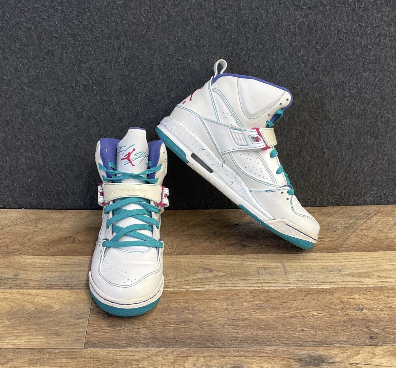 Jordan SC-1 White Green Abyss Bright Fuchsia Youth Sneakers Size 7Y