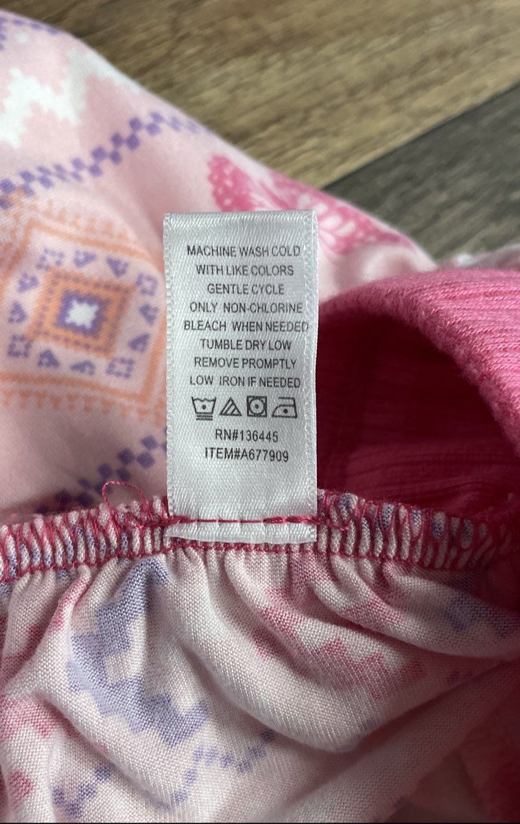 Muk Luks Women's Pajama Set Pink Butterfly Geometric Fair Isle 2 Piece Sz 2X