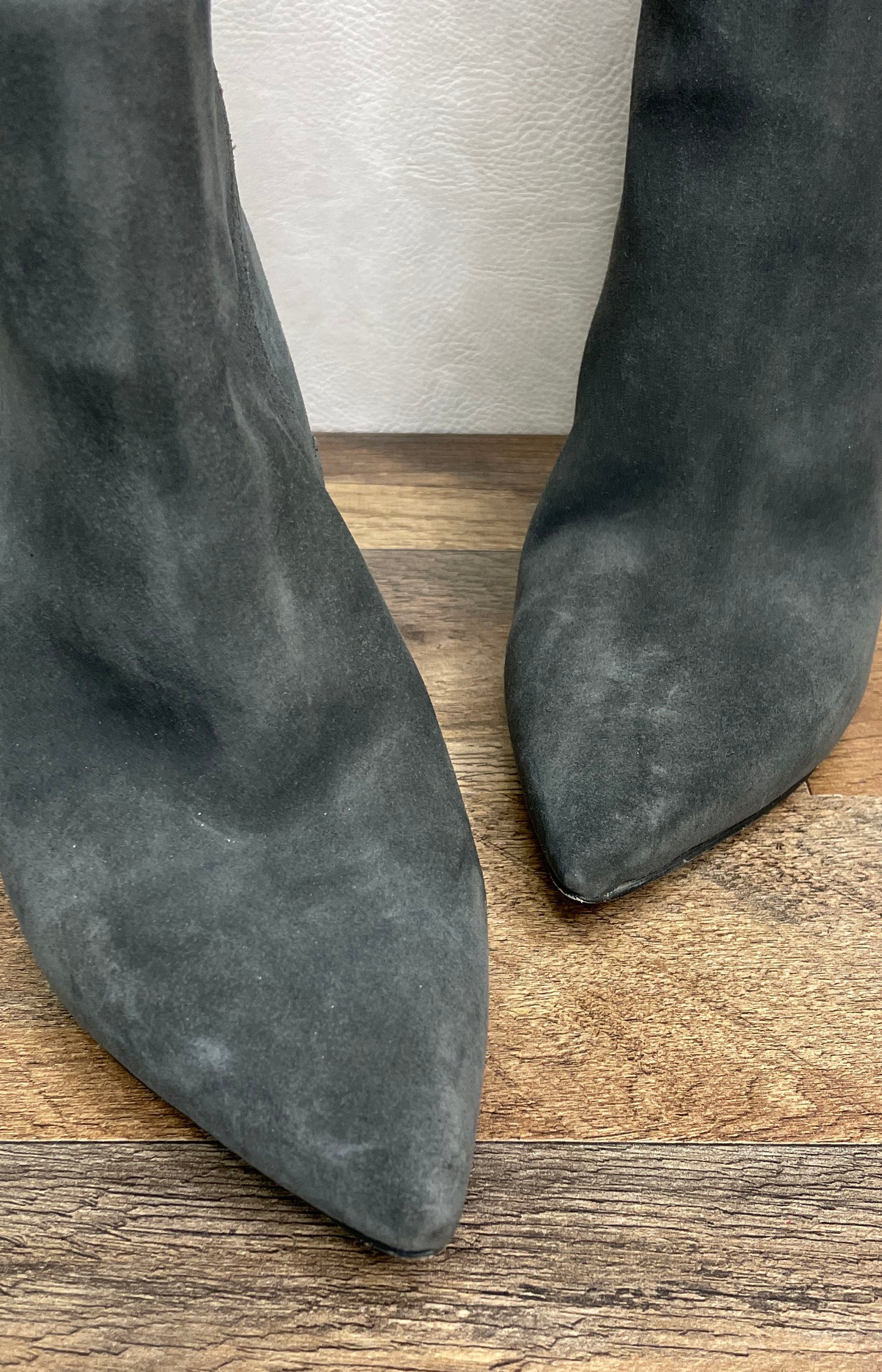 Michael Kors Dark Grey Suede Pointed Toe Stiletto Knee High Boots Size 8M