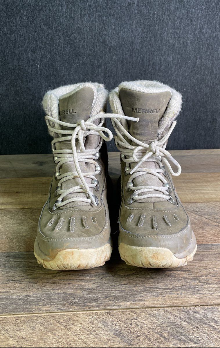 Merrell Siren 4 Thermo Mid Zip Khaki Waterproof Boots Womens Size 6.5