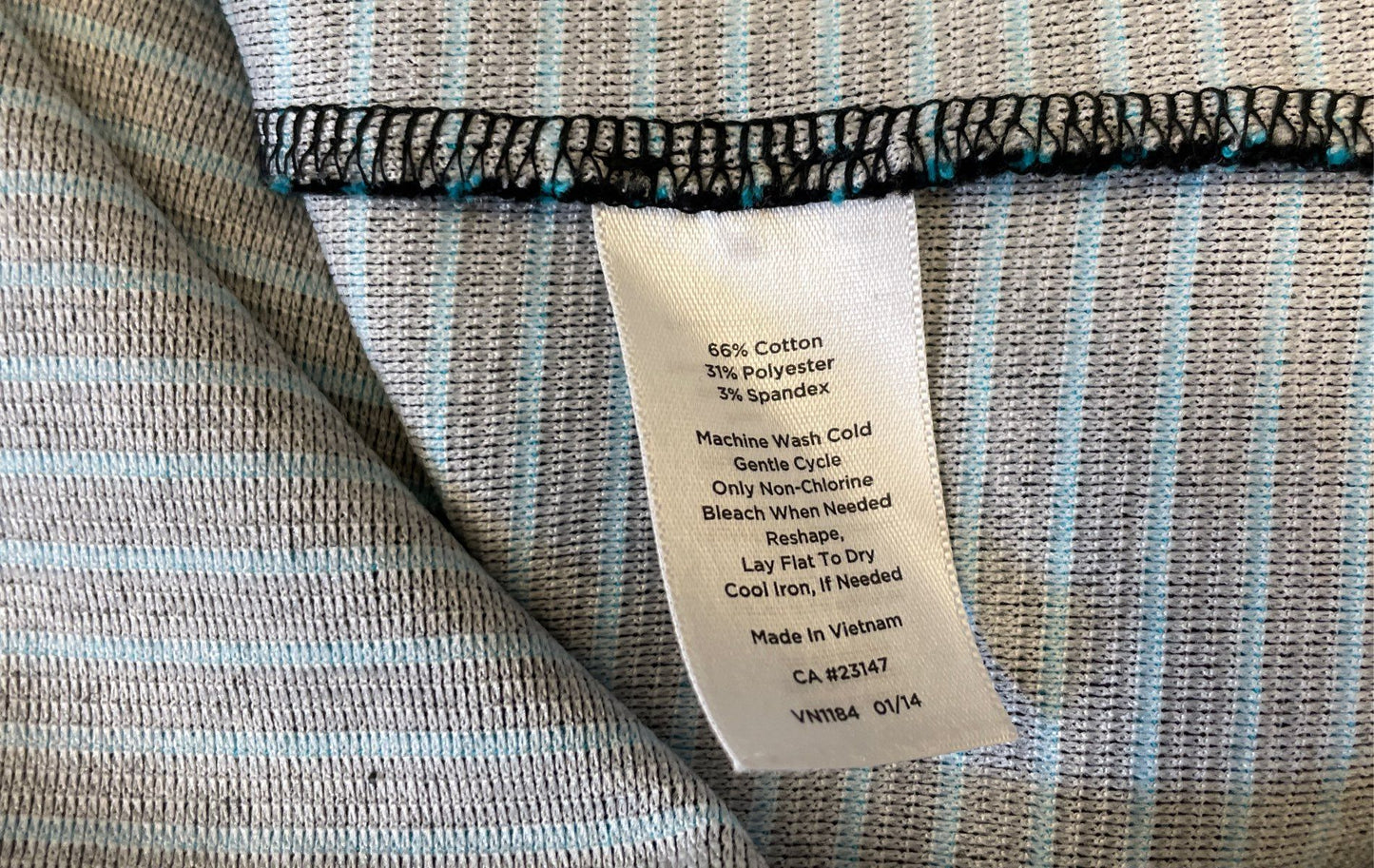 Talbots Women's Turquoise Black Striped Textured Sleeveless Sheath Dress Sz 12P