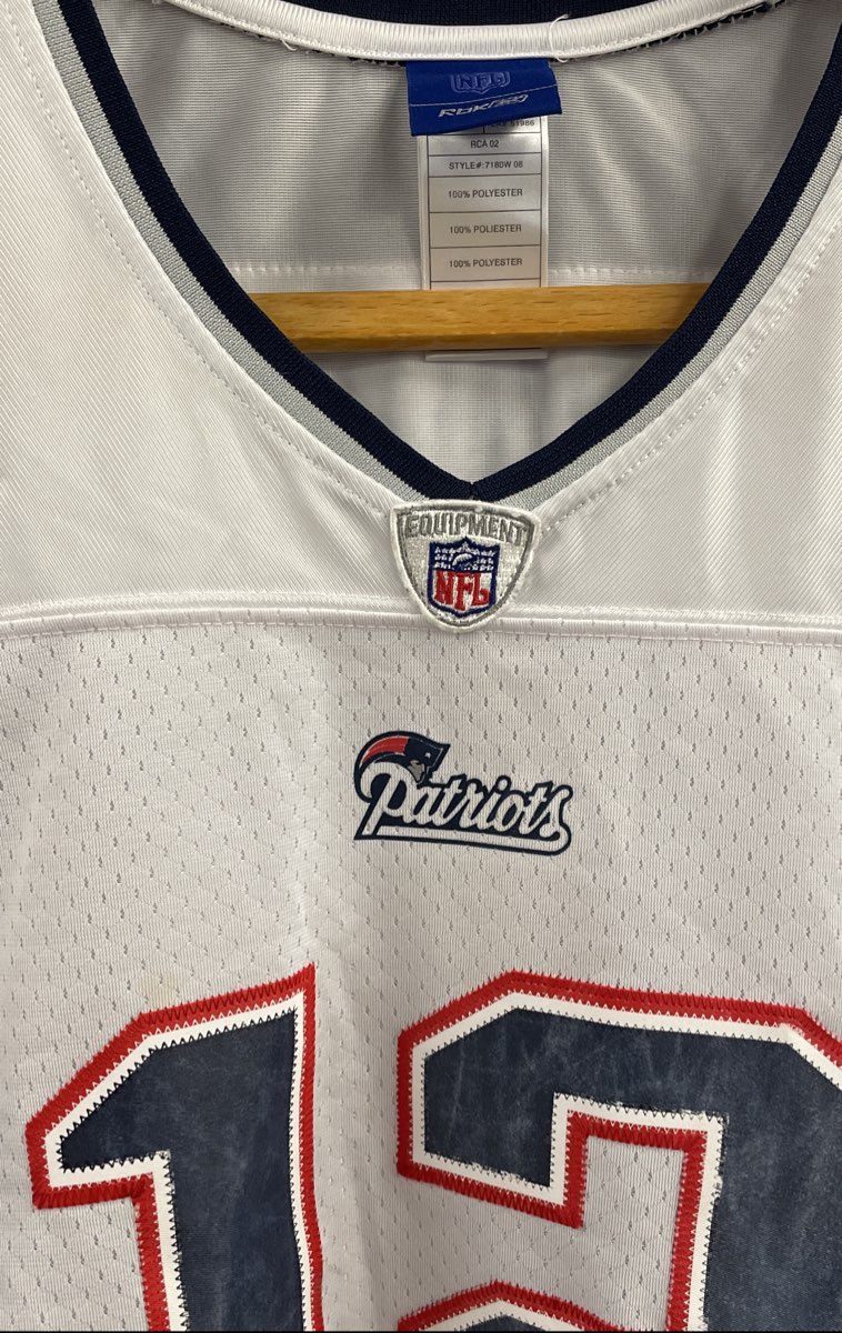 Vintage Reebok Men's Tom Brady New England Patriots NFL Jersey White #12 Sz L