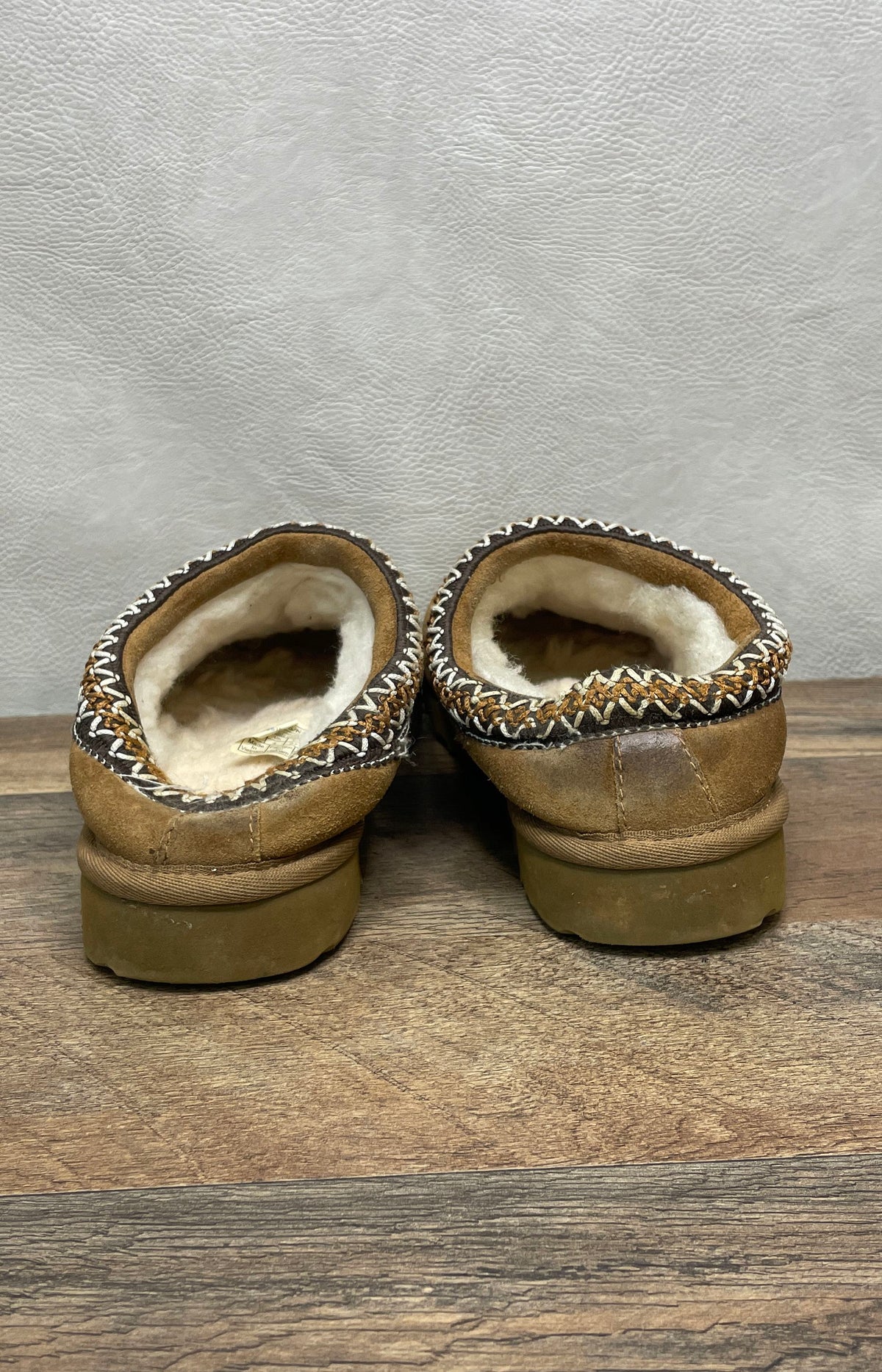 UGG Tasman Slipper Chestnut Suede Braid Clogs Women's Size 6