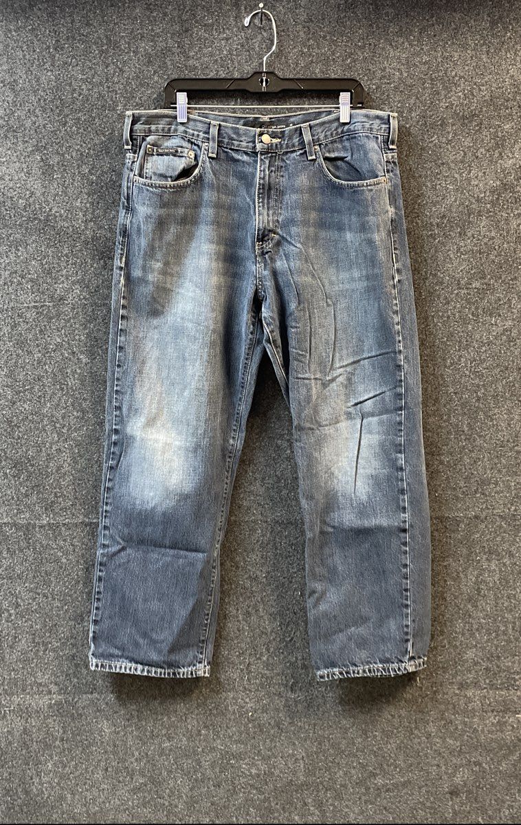 Calvin Klein Jeans Men's Blue Straight Leg 100% Cotton Faded Denim Sz 36