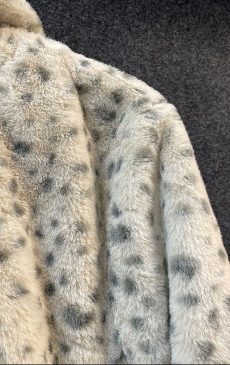 Thereabouts Girls Leopard Print Faux Fur Hooded Coat White NWT Size XL 16